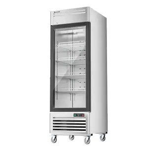 Coolski 27 in. 21.8 cu. ft. Auto / Cycle Defrost 1-Glass Door Commercial Reach In Display Upright Freezer in Stainless Steel