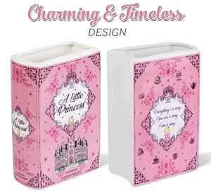 Book Shaped Ceramic Vase Aesthetic Flower Vase for Book Lovers Cute Home Decor Desk Shelf Decoration Unique Reader Gift A Little Princess Inspired
