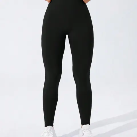 Women's Seamless High-Waisted Yoga Pants, Casual Plain Design, Ideal for Fitness & Running, All-Season Wear, Comfortable Workout Gear, High Waist Activewear, High Waisted Leggings, Fitness Clothes
