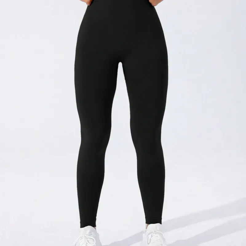Women's Seamless High-Waisted Yoga Pants, Casual Plain Design, Ideal for Fitness & Running, All-Season Wear, Comfortable Workout Gear, High Waist Activewear, High Waisted Leggings, Fitness Clothes