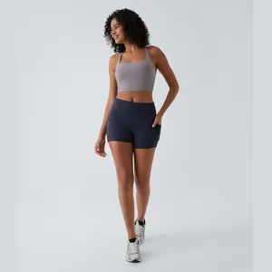 Halara Softlyzero Airy High Waisted Side Pocket Plain Cool Touch Yoga Shorts 3.5"-UPF50+