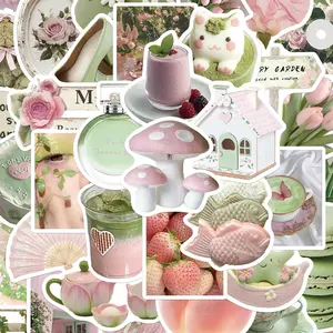 50 Pcs Girl Art Decorative Aesthetic Stickers, Beautiful Phone Case Cup Note Refrigerator Graffiti Wall Decals DIY Waterproof