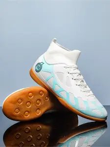 Men's Colorblock Lace Up Soccer Shoes, Breathable Comfortable Football Shoes, Non-slip Football Shoes for Training & Competition