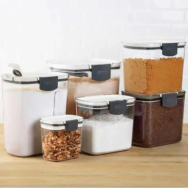 Prepworks ProKeeper 6-Piece Storage Container Set Airtight Lids Plastic Utensils for Pasta & Dry Goods Kitchen Organization