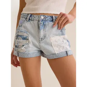 Carrie Patch Denim Shorts