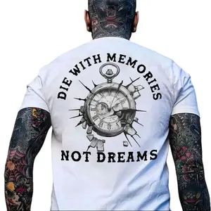 DIE WITH MEMORIES NOT DREAMS Broken Stopwatch Print Men's T-Shirt, Menswear Graphic Tee