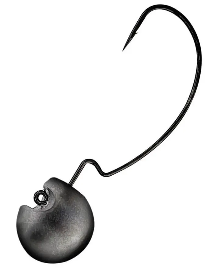 Bottom Knocker Offset Hooks with Lead Ball Football Head, Sharp Z-Bend and Offset Hook Eye for Deep Water Jigging - 1/2 oz #1/0 - 4 Pack