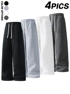Men’s long pants for spring and autumn with a simple drawstring waist; casual athletic, comfortable, skin-friendly leisure pants—versatile men’s bottoms for everyday wear.