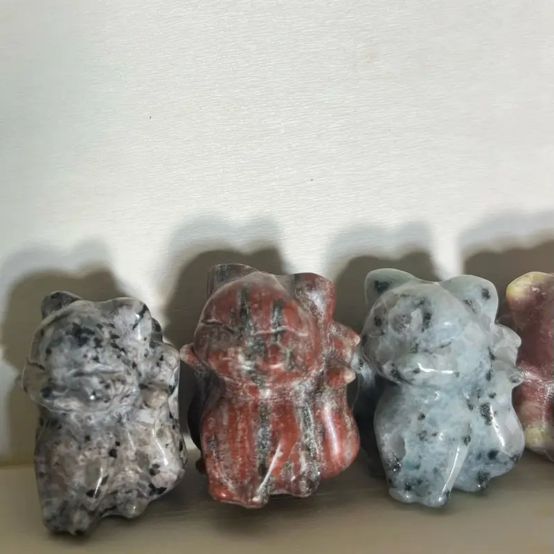 Nine Tailed Fox Crystal Carving | 1.25 Inch Gemstone Figurine | Cute 9 Tail Fox Carving | Random Crystal Material | Genuine Crystal Gem Figurine | High Vibration Crystals | Intuitively Chosen Crystal Animal | Healing Stone Collectible