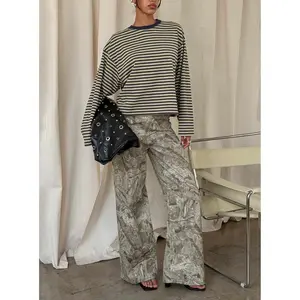 Mckinley Mid Rise Wide Leg Jeans Camouflage