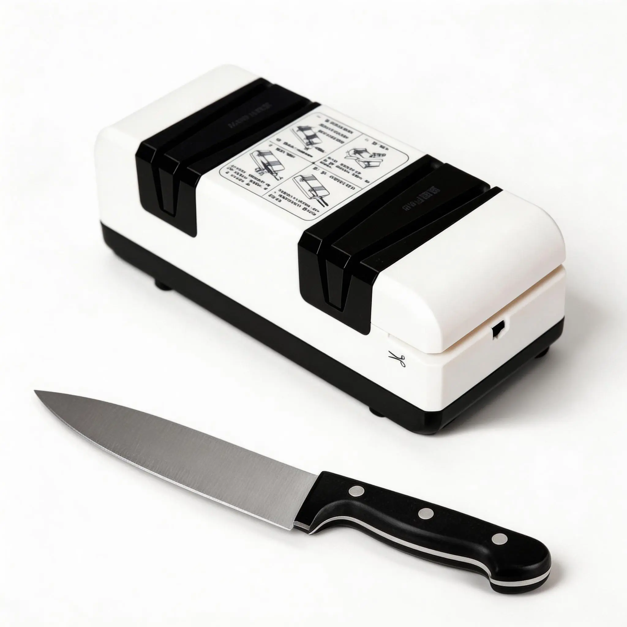 Electric Knife Sharpener, Compact 3-Stage Kitchen Sharpening Tool for Sharpening, Repair and Polishing