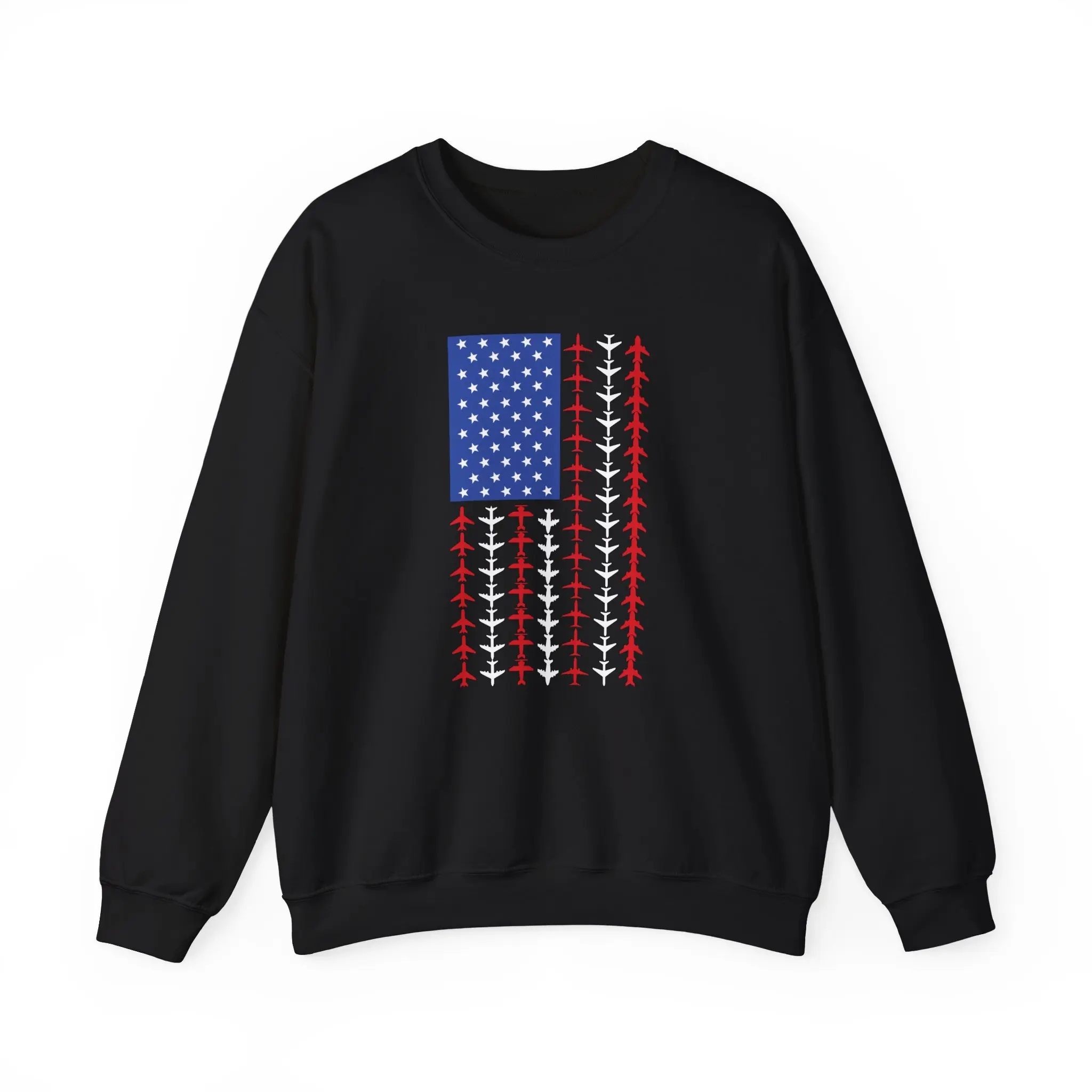 USA Flag Airplanes Flying Lovers Pilot Sweatshirt, Airplane Fans Women Men Christmas Gifts Aviation Lovers Sweatshirt