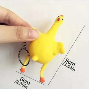 12Pcs Squeeze Laying Egg Chicken Squishy Keychain, Portable Fidget Pendant With Key Ring And Phone Lanyard, Funny Stress Relief Accessory For Kids And Adults, Bulk Party Favor And Holiday Present