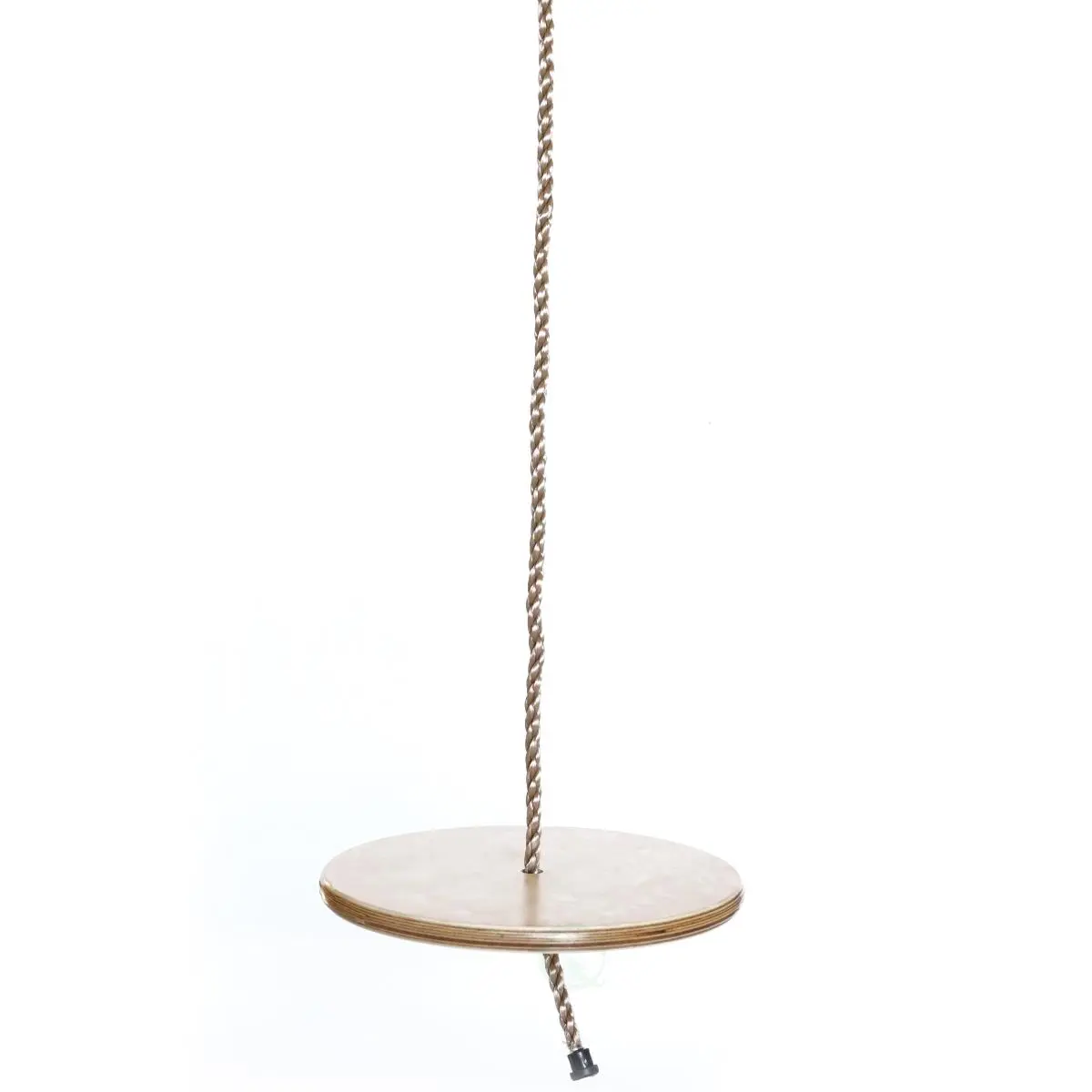 212 MAIN Wooden Round Disc Swing Seat - Round Shape, Hanging Rope, Brown, Outdoor Patio Furniture, Outdoor Living Furniture Piece