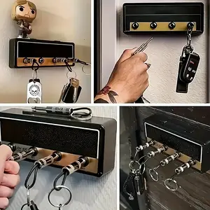 4-in-1 Keychain with Creative Speaker Design, Wall-mounted Space-saving Home Organization & Decor, Easy Installation, Key Storage, Keychain Holder, Shelves, Wall Mounted Shelf