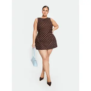 Yumiko Romper Brown Polka Curve