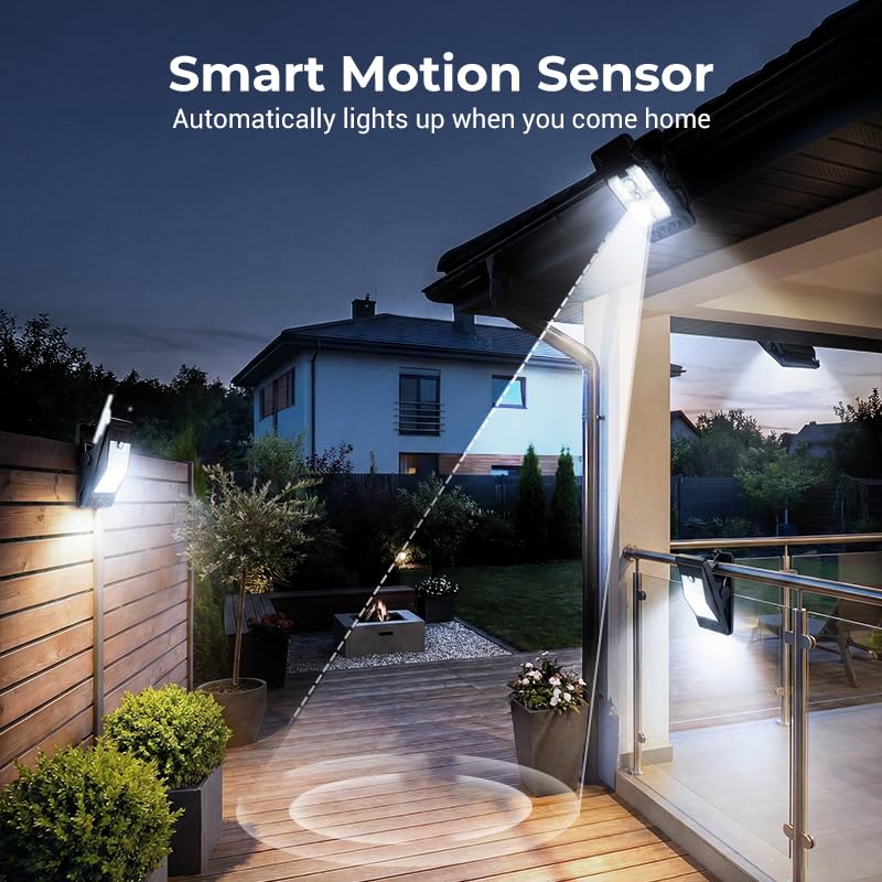 Solar Clip Light with Motion Sensor, 2026 New Portable Outdoor LED Light for Camping, Adjustable Clip On LED Security Lamp for Garden, Fence, Patio, Deck, Garage(2PCS)