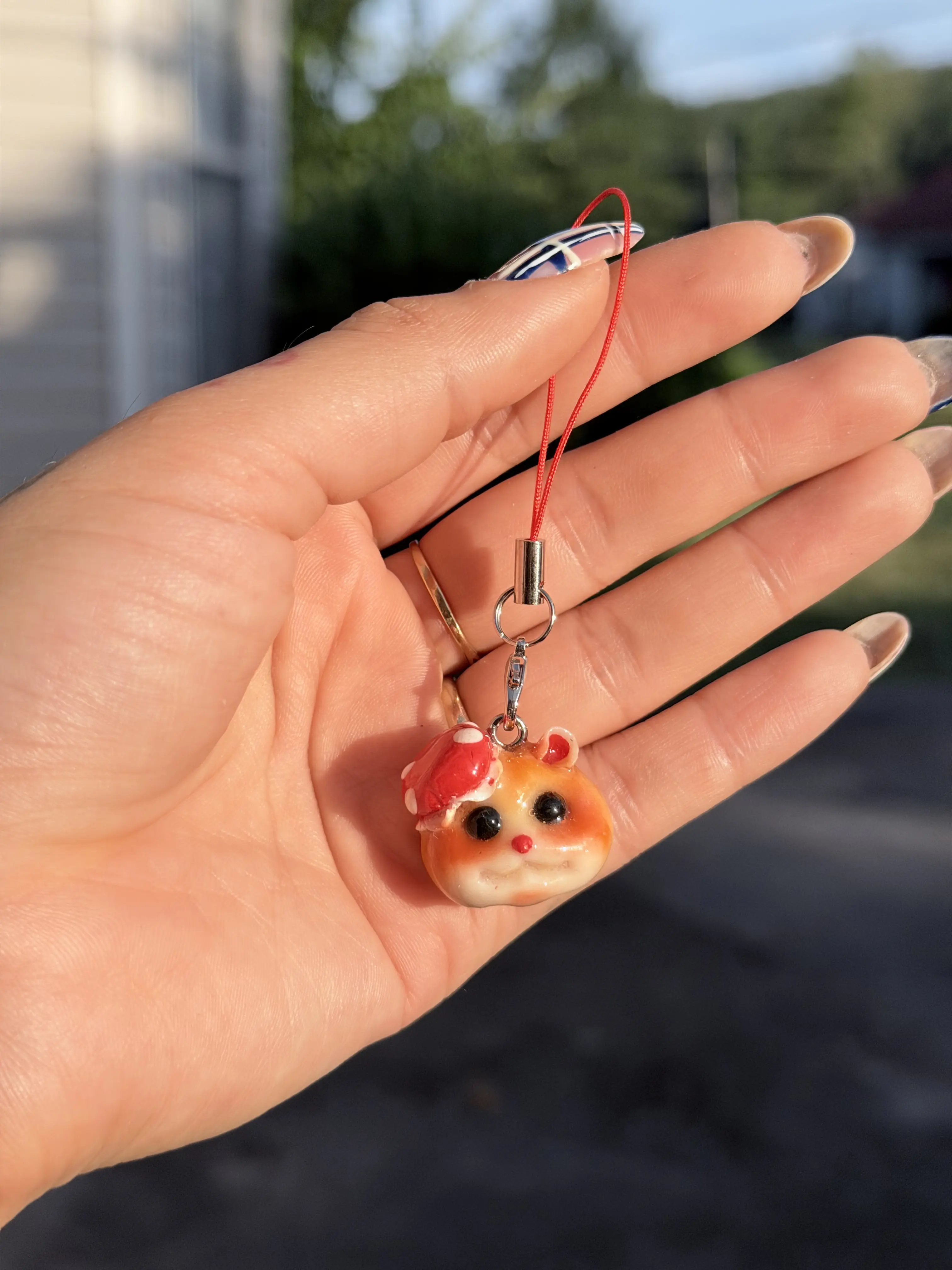Mushroom hat Hammy Polymer clay charm