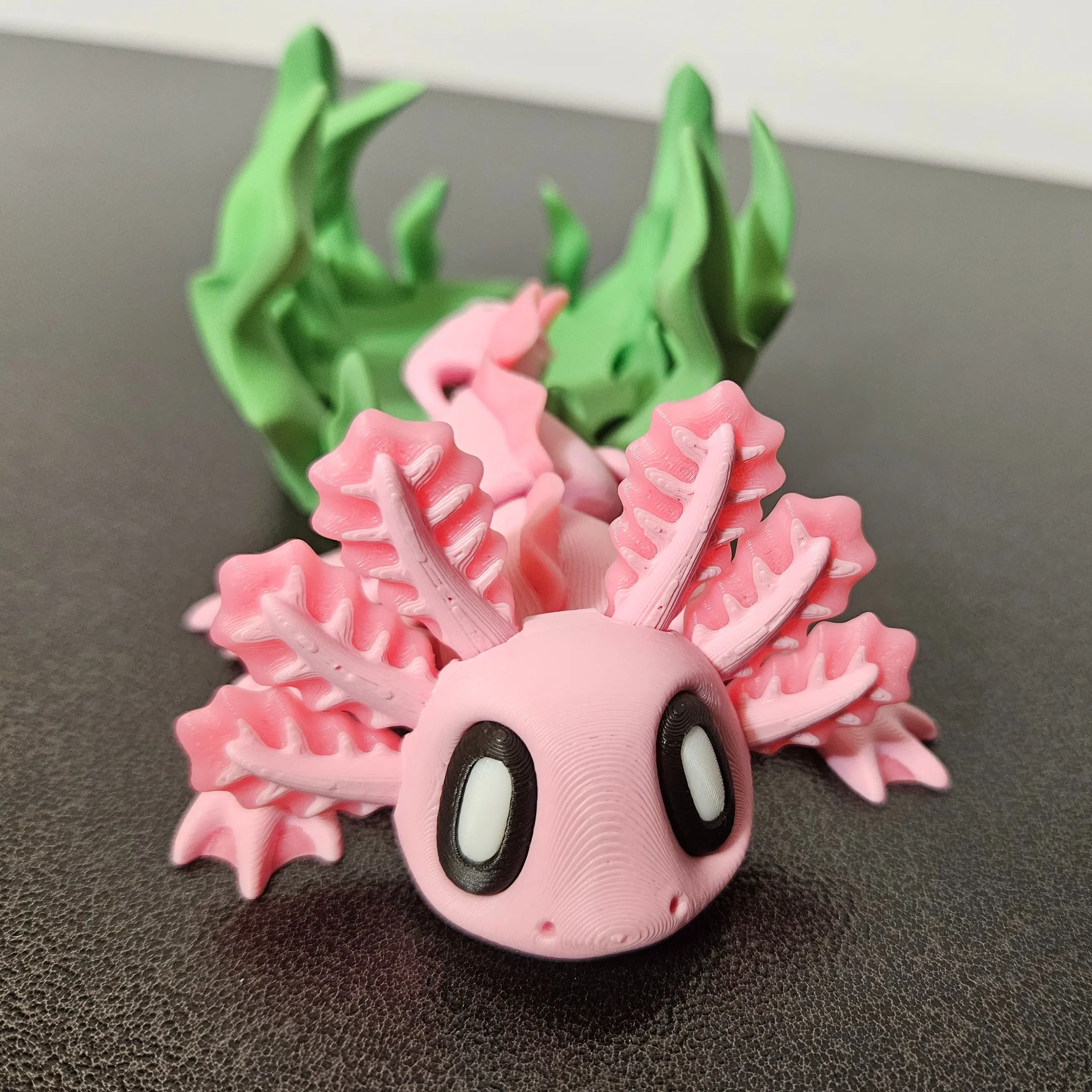 Axolotl Fidget Toy - 3D Printed Articulated Axolotl with Optional Seaweed Holder for Fun and Stress Relief