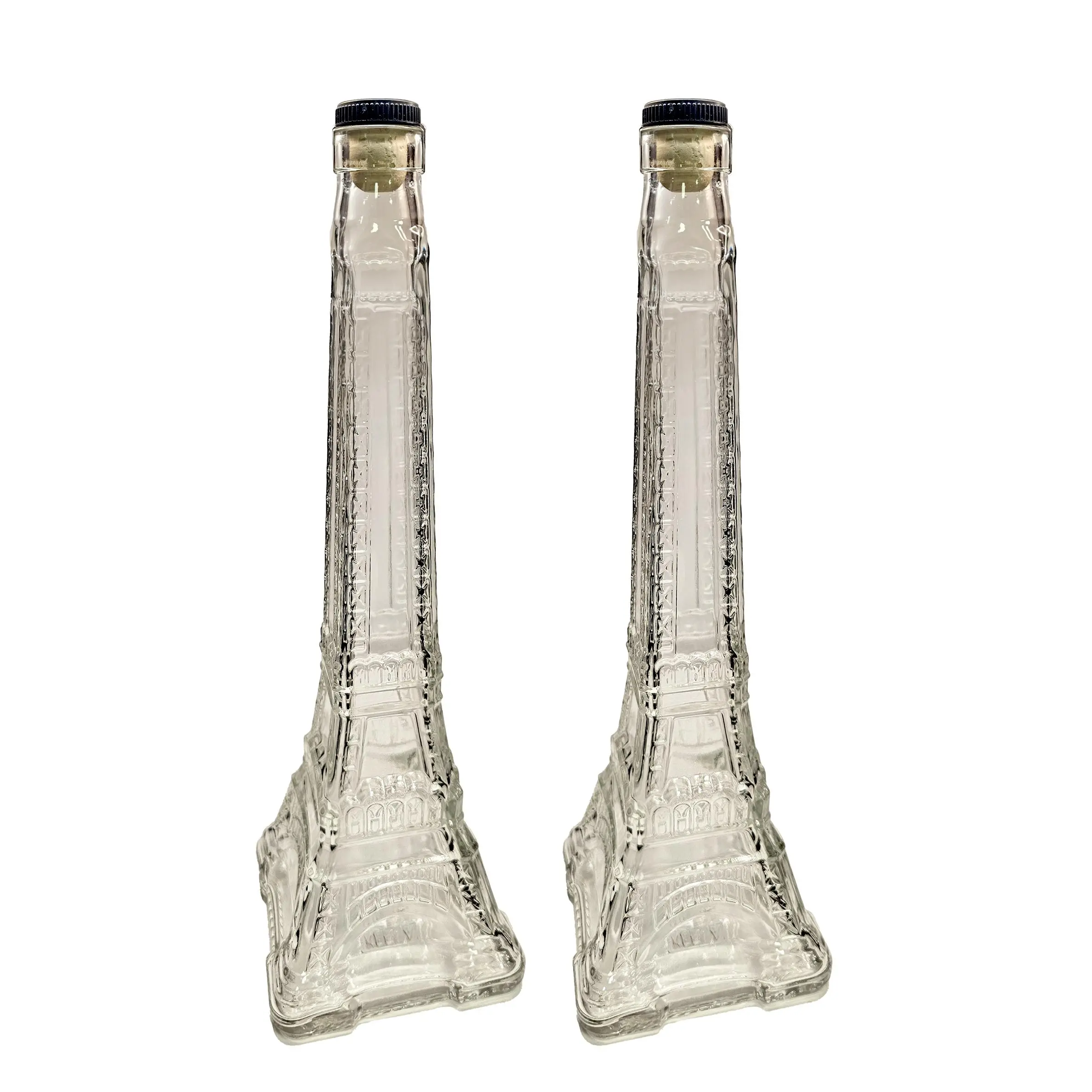 Home Brew Ohio Eiffel Tower Flint Liquor Bottle 500ml with 19mm T-Cork Set of 2
