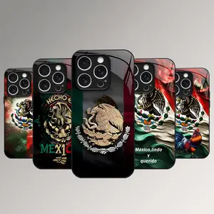 [Magnetic Design]Mexican Golden Eagle Emblem and national flag New Glass MagSafe Case Design Suitable for iPhone 17 16,15,14,13,12,11 Plus Pro Max ,Summervibes summerwins 985