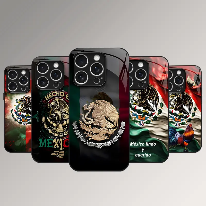 [Magnetic Design]Mexican Golden Eagle Emblem and national flag New Glass MagSafe Case Design Suitable for iPhone 17 16,15,14,13,12,11 Plus Pro Max ,Summervibes summerwins 985