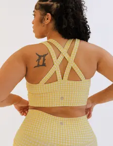 Sierra Sports Bra - Yellow Gingham