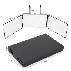 360° Rotatable Multi-angle Three-sided Mirror Portable Folding & Hanging Dual-Use Large Desktop Makeup Mirror, Household Grooming Mirror for Dressing, Makeup, Hair Styling, Hair Dyeing, Braiding & Self Haircut