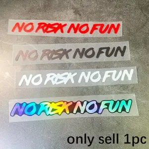 1PC NO RISK NO FUN Motorcycle Helmet Sticker, Self-adhesive Waterproof Vinyl Decal, Motorcycle Decoration, Suitable for Motorcycle Fuel Tanks, Helmets, Rear Covers, Car Windows, A Modification Gift for Motorcycle Enthusiasts, Motorcycle Stickers