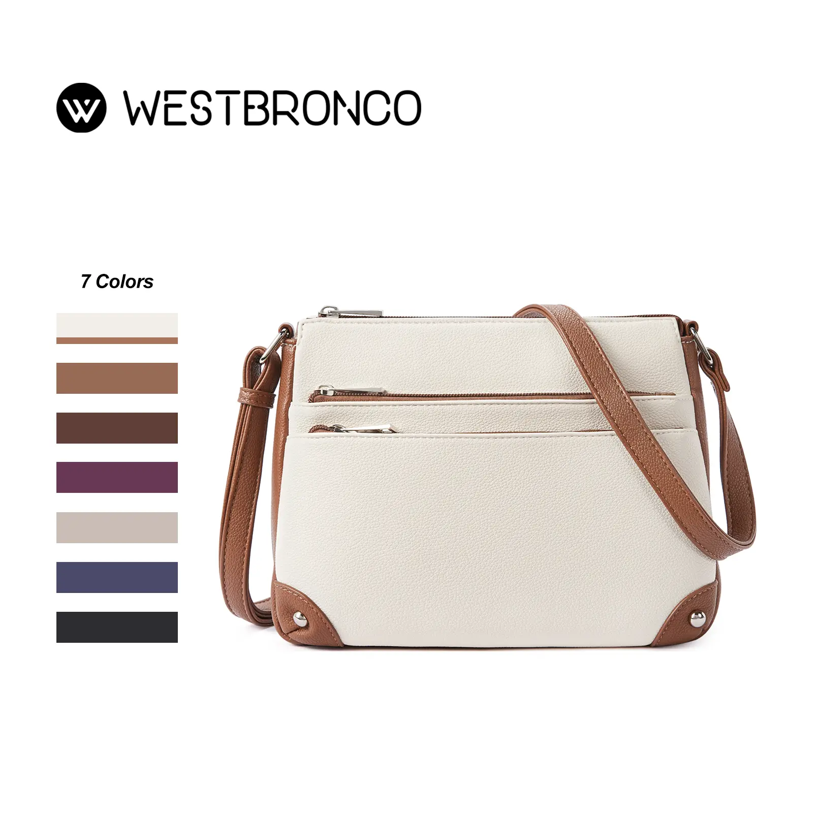 WESTBRONCO Crossbody Work Bags for Women Mom, Medium Size Everyday Shoulder Handbags, Elegant Satchel Purse Shoulder Bag with Multi Zipper Pocket&Adjustable Strap for Everyday Use outdoorfun summervibe