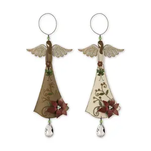 Sunset Vista Designs Rusty Hinge Angel Ornaments - Set of 2