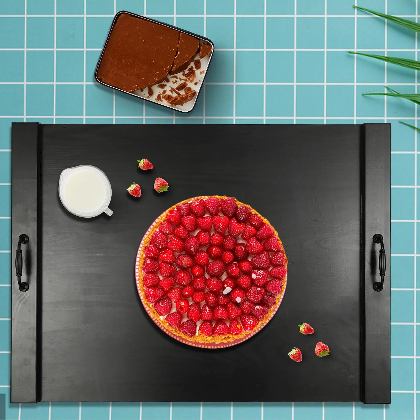 Black Noodle Plate Cooktop Cover - Wood Cover for Electric, Gas Stoves and Microwaves - Adds Kitchen Counter Space, Microwave Cover