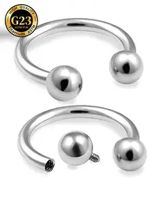 5pcs/lot Right Grand Implant Grade Titanium Horseshoe Circular Barbells, Internally Threaded Body Jewelry for All Seasons