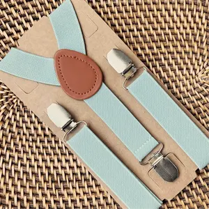 Sage Green Suspenders with Leather Accents