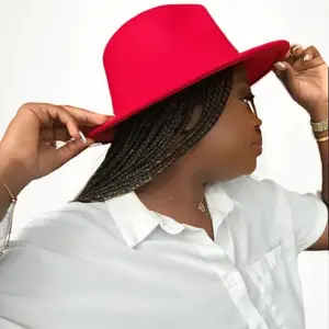 Red Unisex Fedora Hat for Casual & Business Occasions