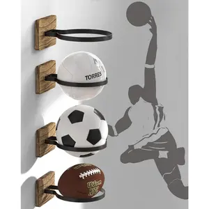 Wall Mount Ball Display Rack for Signed Sports Memorabilia - Autograph Basketball Football Soccer Volleyball Holder Premium Organizer for Player Fans Collection