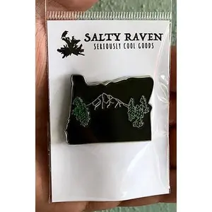 Oregon Map Mt Hood Lapel Pin
