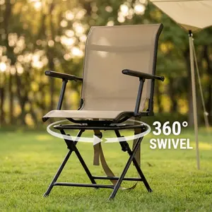 Foldable Swivel Blind Chair Breathable Mesh Heavy Duty Outdoor Chair for Adults 330lbs Load Silent 360 Rotation for Ground Turkey Hunting Camping Fishing Portable Travel Essential summervibes