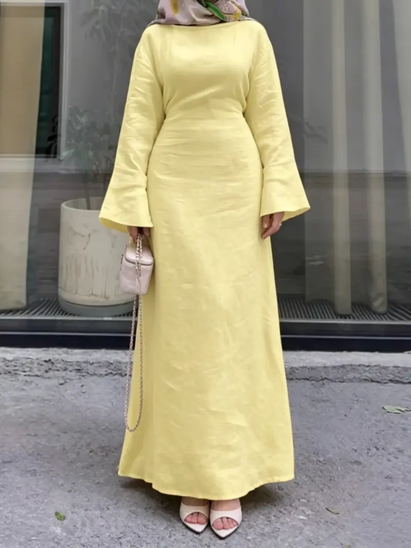 occasion dresses for women Evening Dresses Women Long Sleeve Square Neck Modest Ankle Length Formal  Gowns fg5783