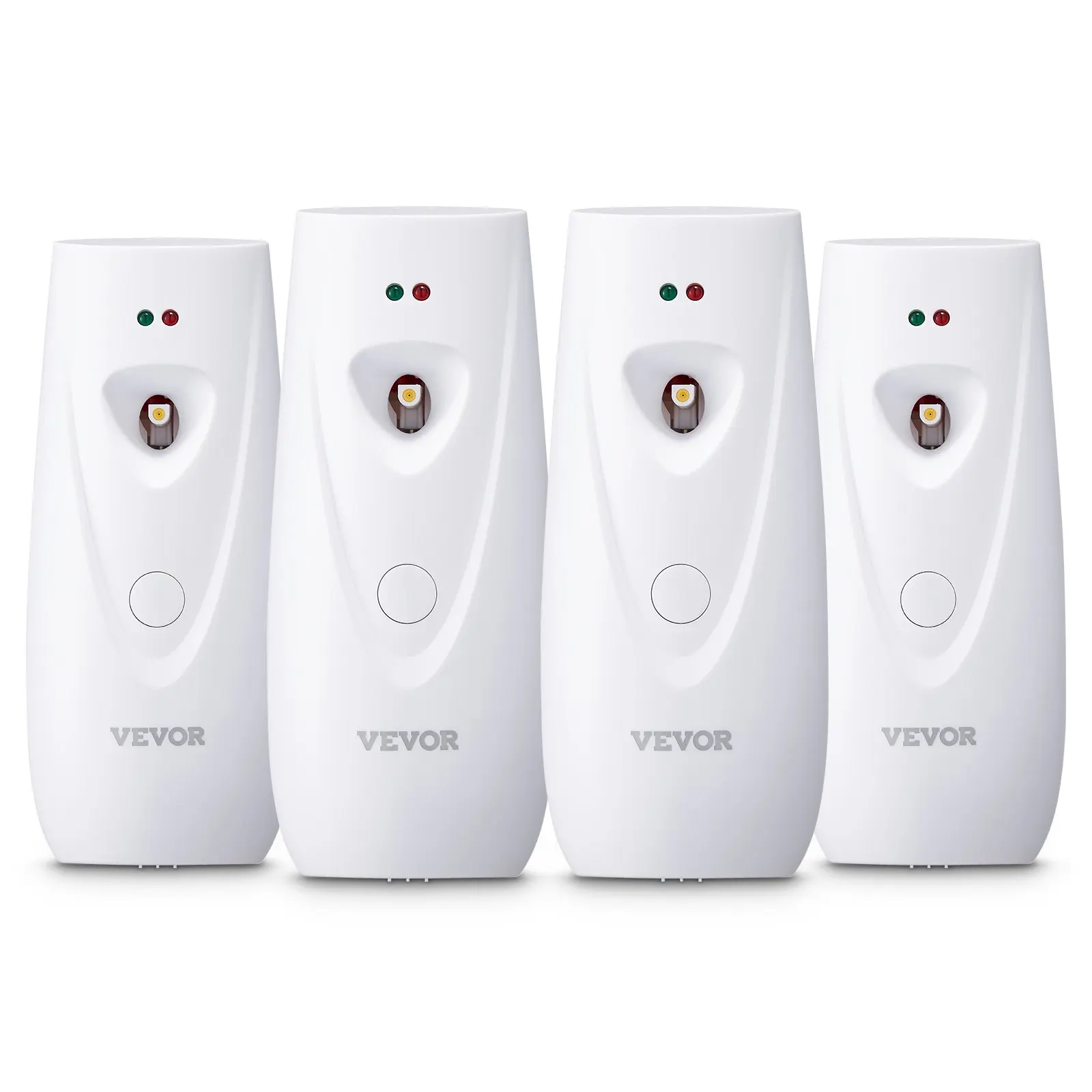 【DealsForYouDays】VEVOR Automatic Air Freshener Spray Dispenser, 4-Pack, Wall Mounted or Free Standing, Battery Operated, Multiple Time Settings for Home, Indoor, Bathrooms, Offices, Hotels, Commercial Places, White