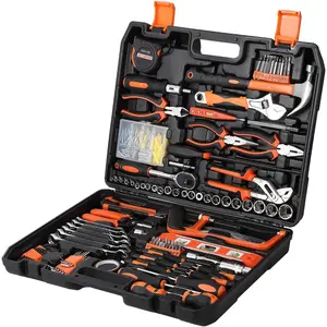 236 Piece Tool Set, Auto Repair Tool Combination Package, Socket Wrench Mixed Tool Set Hand Tool Kit with Plastic Toolbox Storage Case, Complete Household Tool Box with Essential Tools