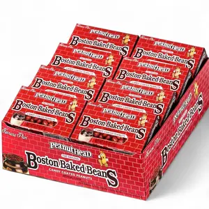 Boston Baked Beans 24 ct. - Sweet and Crunchy Candy with Peanut - 24 ct. Box Snack Bonbon Corn Artificial