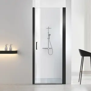 28"-36" x 72" Pivot Shower Door with Magnetic Closure, 1/4" (6mm) Clear Tempered Glass, 180° Pivoting