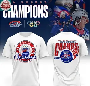 USA Men's Hockey 2026 Champions Shirt Winter Games Inspired Fan Sweatshirt Hoodie Official Olympic Champions Design