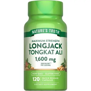 Nature's Truth Longjack Tongkat Ali 1600 mg - Max Strength Formula for Men - Non-GMO & Gluten Free Supplement