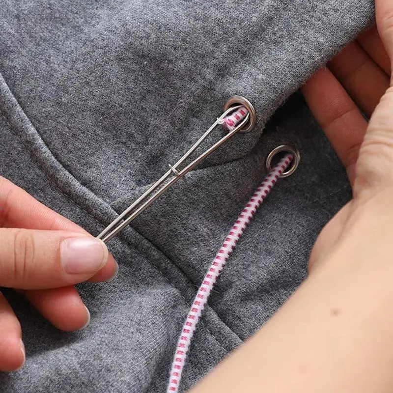 Rope Threader, 5 Counts Stainless Steel Rope Threader, Sewing Tool Kit for Hoodie Lace, Bag Strap, Home & Sewing Shop Use, Sewing Supplies, Sewing Accessories and Supplies