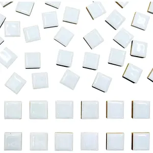 50 Pieces 1" Square Assorted Colors Ceramic Mosaic Tiles for Crafts Project Supplies for Photo Frame Mosaic Stepping Stones Bath Old Pool Furniture Decor
