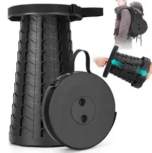 Upgraded Collapsible Stool Lightweight, Portable Retractable Folding Telescoping Foldable Camping Stool with Load Capacity 400lbs ,Retractable Stool for Outdoor Fishing, Hiking, BBQ, Camping, Gardening, Hiking Tours