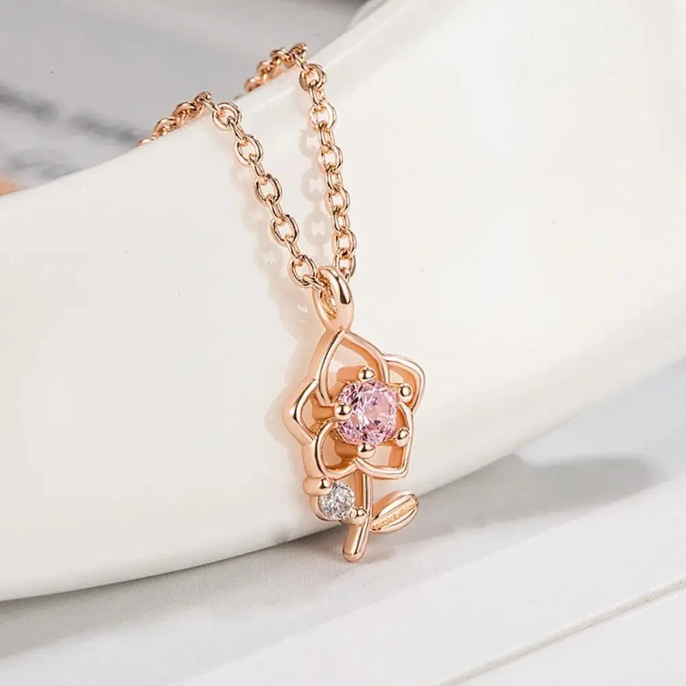 3D Flower Choker for Girls - Zinc Alloy Rhinestone Crystal Clavicular Necklace, Exquisite Romantic Blush Pink Rose Detail Flower Choker Necklaces, Girly Costume Jewelry Accessory, Girly Necklaces