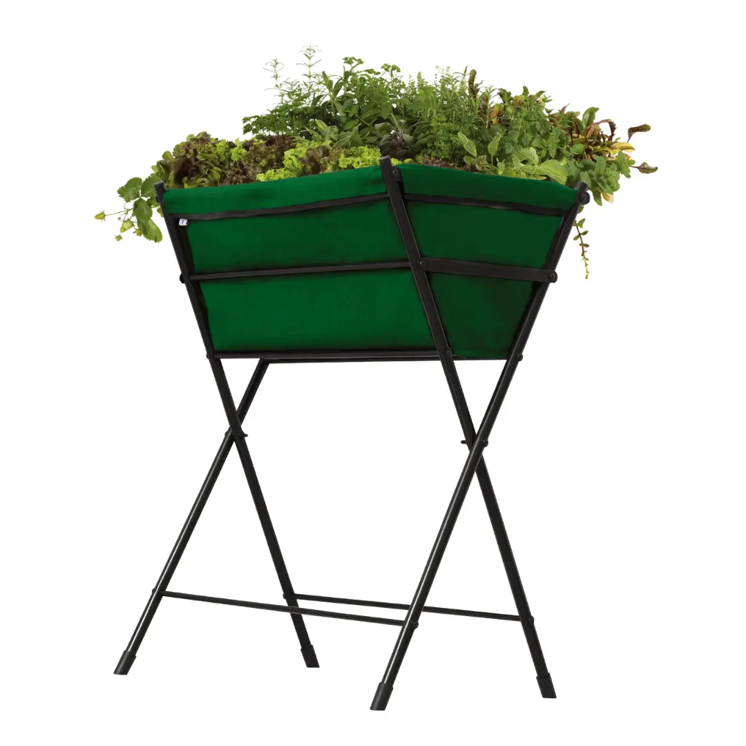 VegTrug Poppy Go! Modern Outdoor Raised Bed Planter, Dark Green